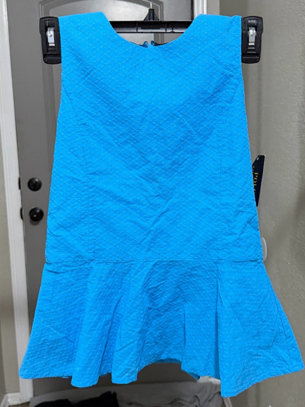 Polo Ralph Lauren Girls' Bright Blue Peplum Top - Size 12 - NWT